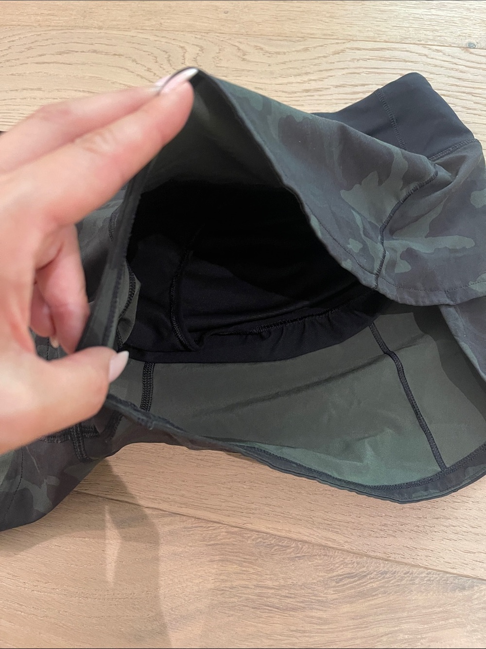 lululemon athletica Women's Camo Athletic Shorts - Black & Olive - Picture 2 of 5